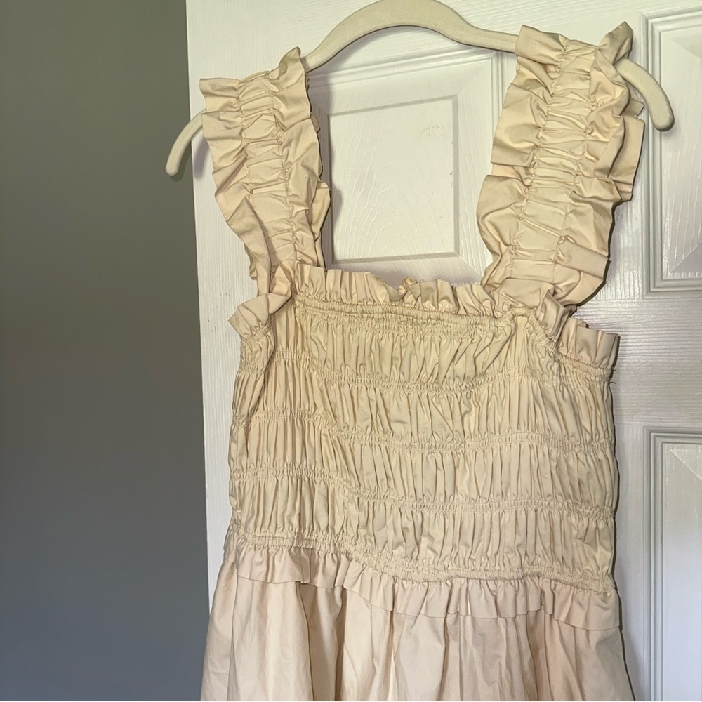 English Factory Cream Ruffled Smocked Sundress - Picture 4 of 16